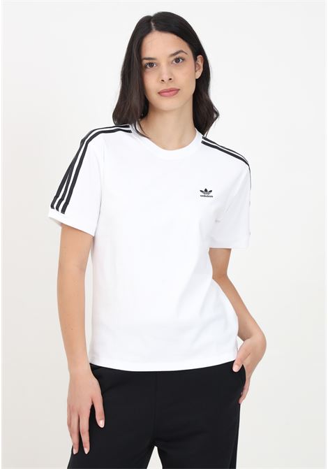 T-shirt a manica corta 3-STRIPES bianca da donna ADIDAS ORIGINALS | IR8051.